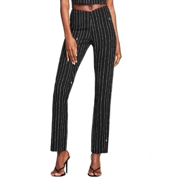 I.AM.GIA Black & White Striped Pants With Side Zipper XXS - Picture 11 of 14